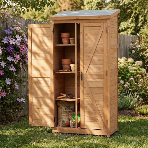 Outdoor storage cabinet wooden - storage,