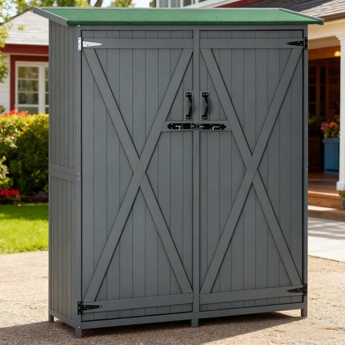 Wooden garden storage shed - garden,