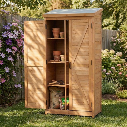 Outdoor wooden storage shed - outdoor,