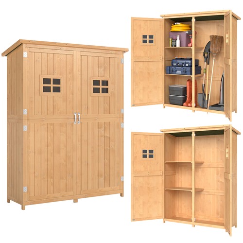 Outsunny wooden garden shed - wooden,