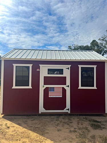 10x16 red white wood storage - 10x16,